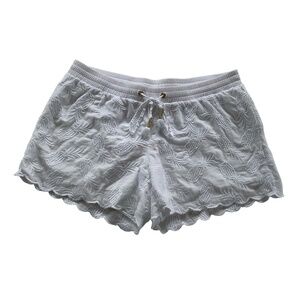 Lilly Pulitzer Bay Breeze Pineapple Short Sz M Resort White Cruise Comfort Chic